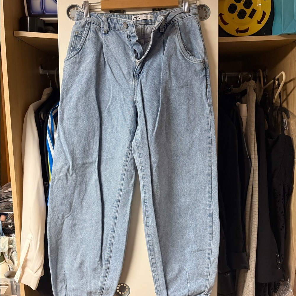 Zara Sky Blue Denim Pants
